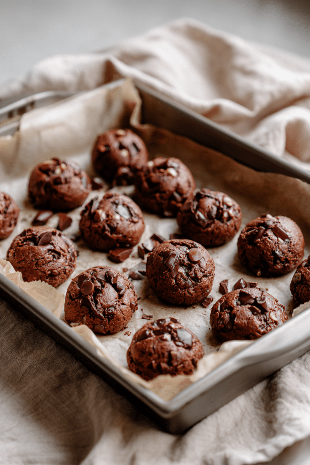 Chai-Spiced Double Chocolate Tahini Cookies
