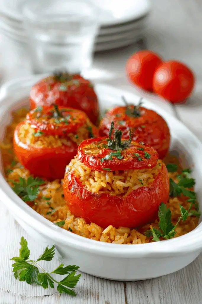 Mediterranean Inspired Stuffed Tomatoes