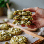 NYC Style Matcha White Chocolate Chunk Cookies