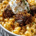 Braised Short Ribs over Mac & Cheese