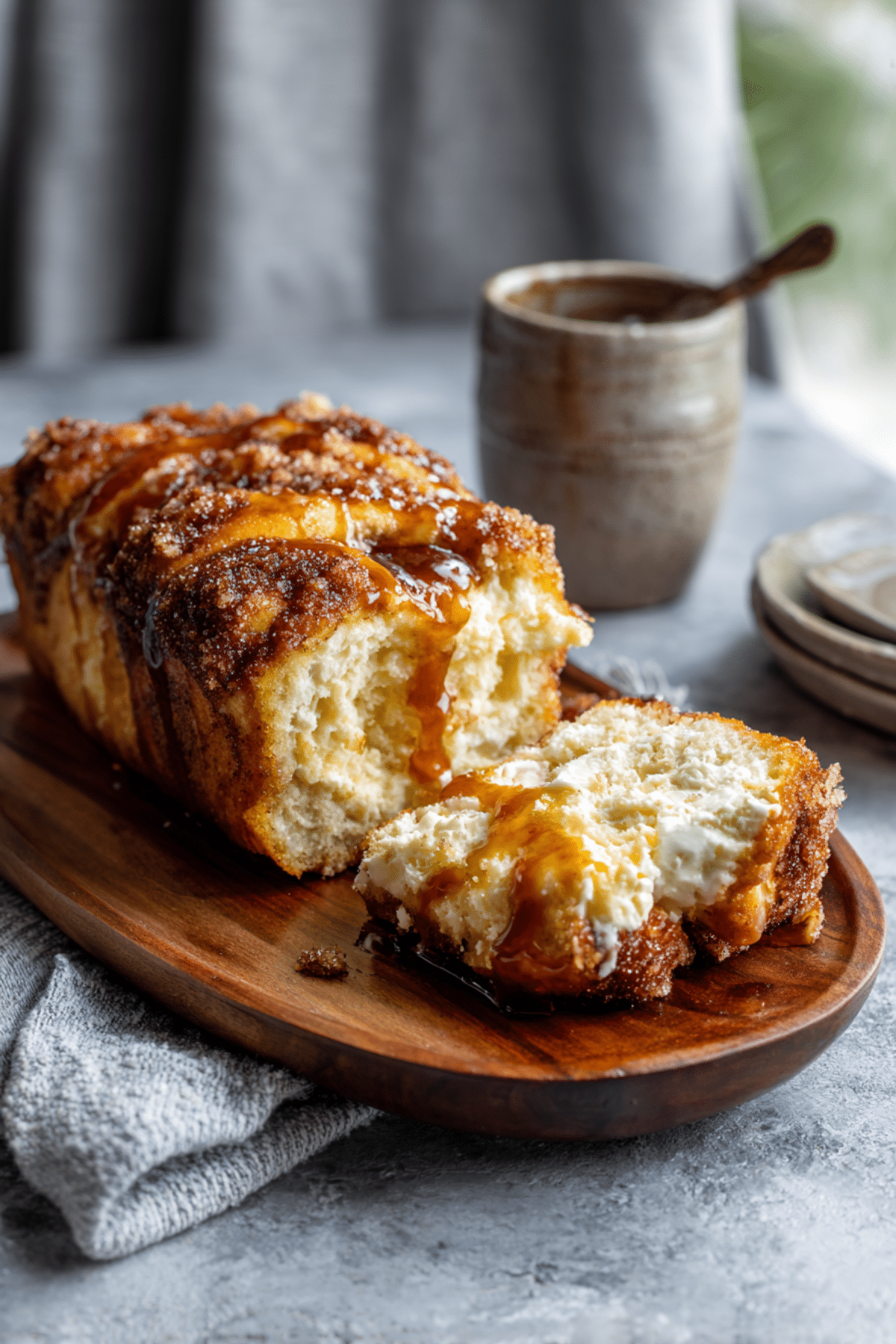 Cream Cheese Stuffed Cinnamon Roll Bread