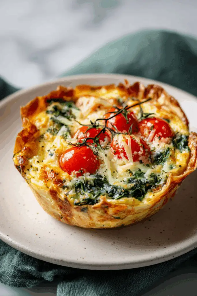 Salmon and Spinach Tortilla Quiches
