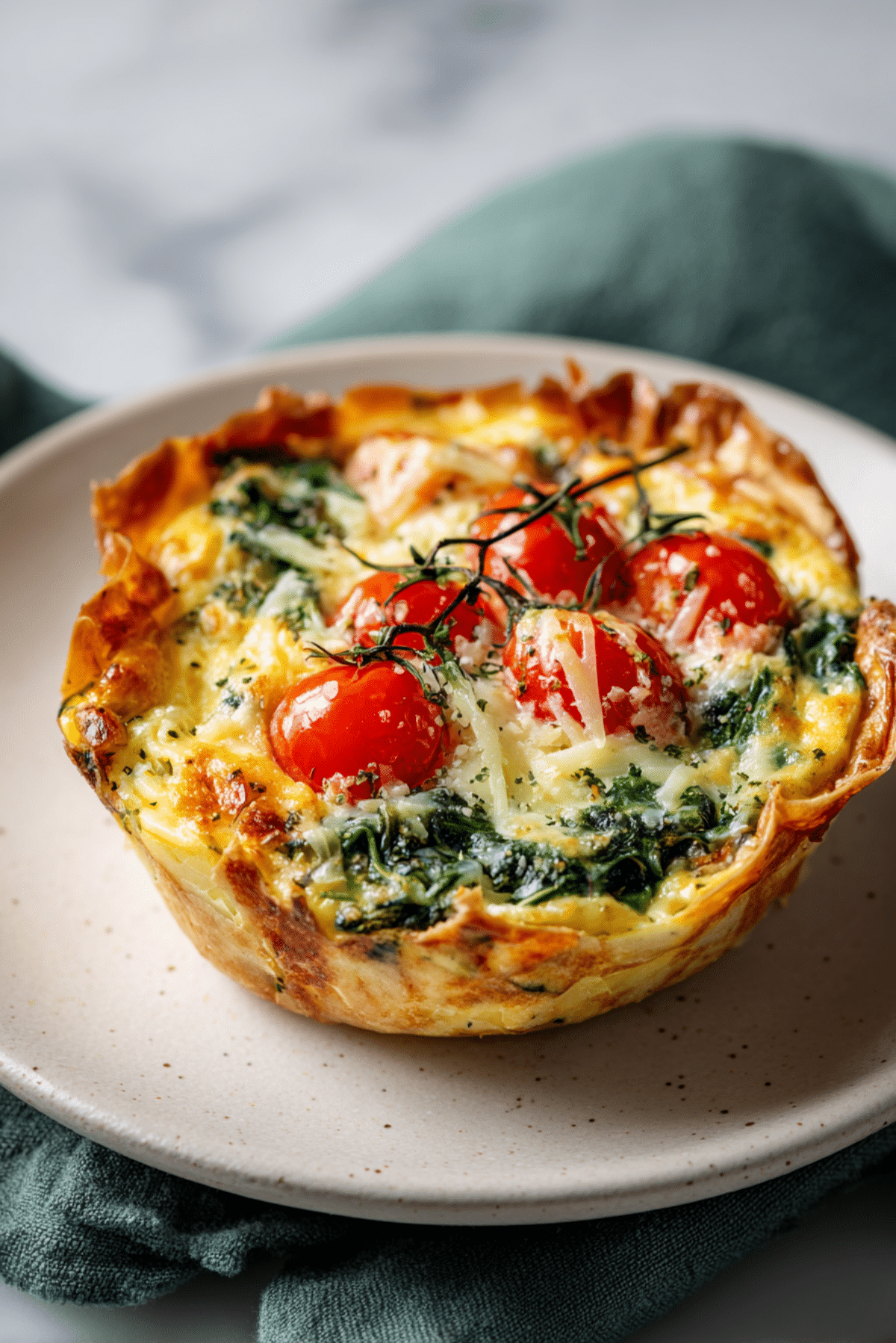 Salmon and Spinach Tortilla Quiches