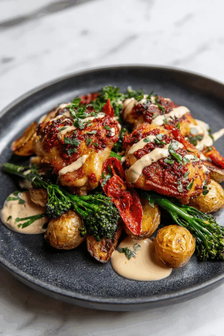 Honey Harissa Chicken Sheet Pan