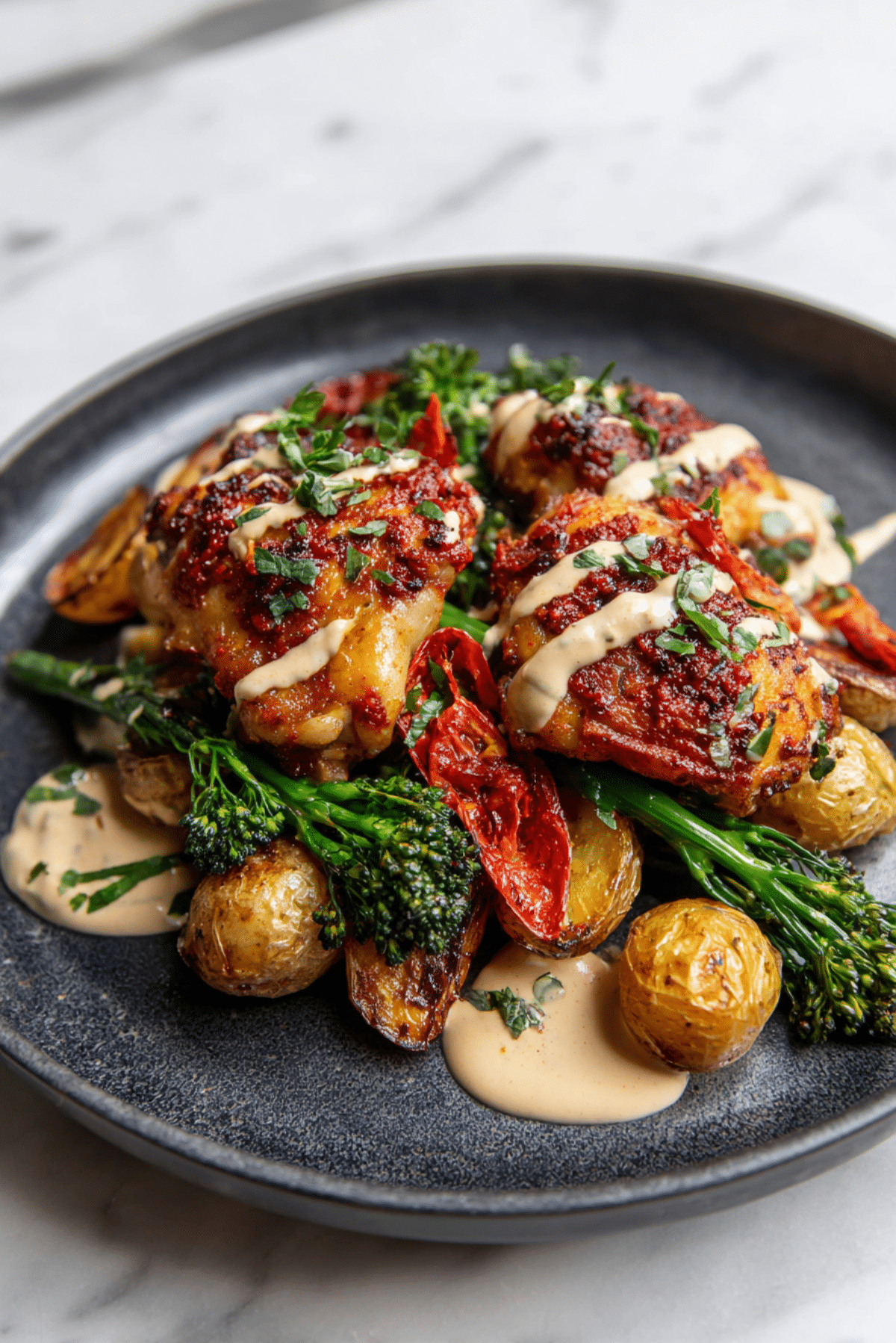 Honey Harissa Chicken Sheet Pan