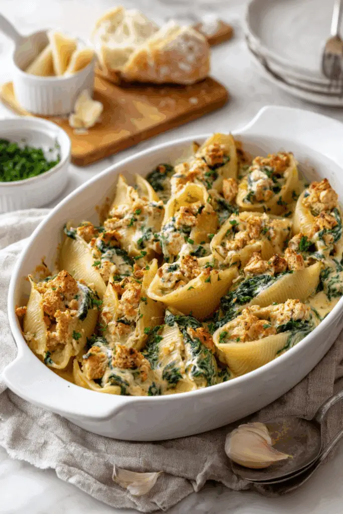 Creamy Spinach Tofu Shells