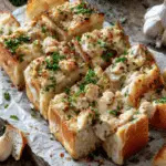 Chicken Alfredo Garlic Bread