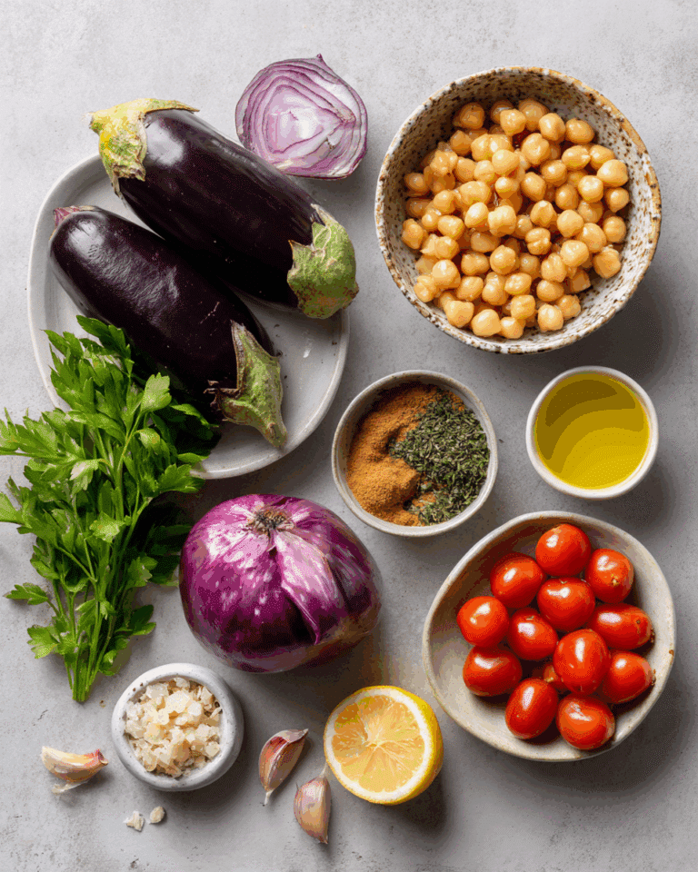 Roasted Eggplant & Chickpea Salad - Cookandvibes