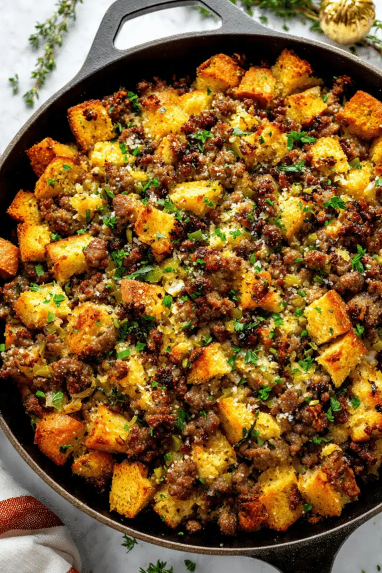 Easy & Delicious Holiday Stuffing Skillet