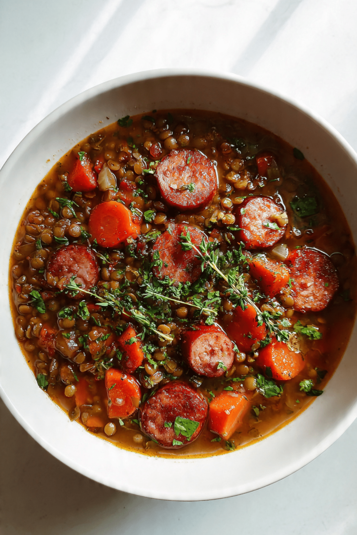 Crockpot Sausage Lentil Soup