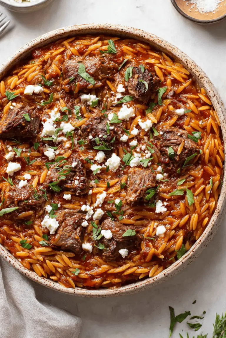 Greek Beef Giouvetsi with Orzo