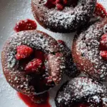 Easy Gooey Chocolate Lava Muffins with Raspberry