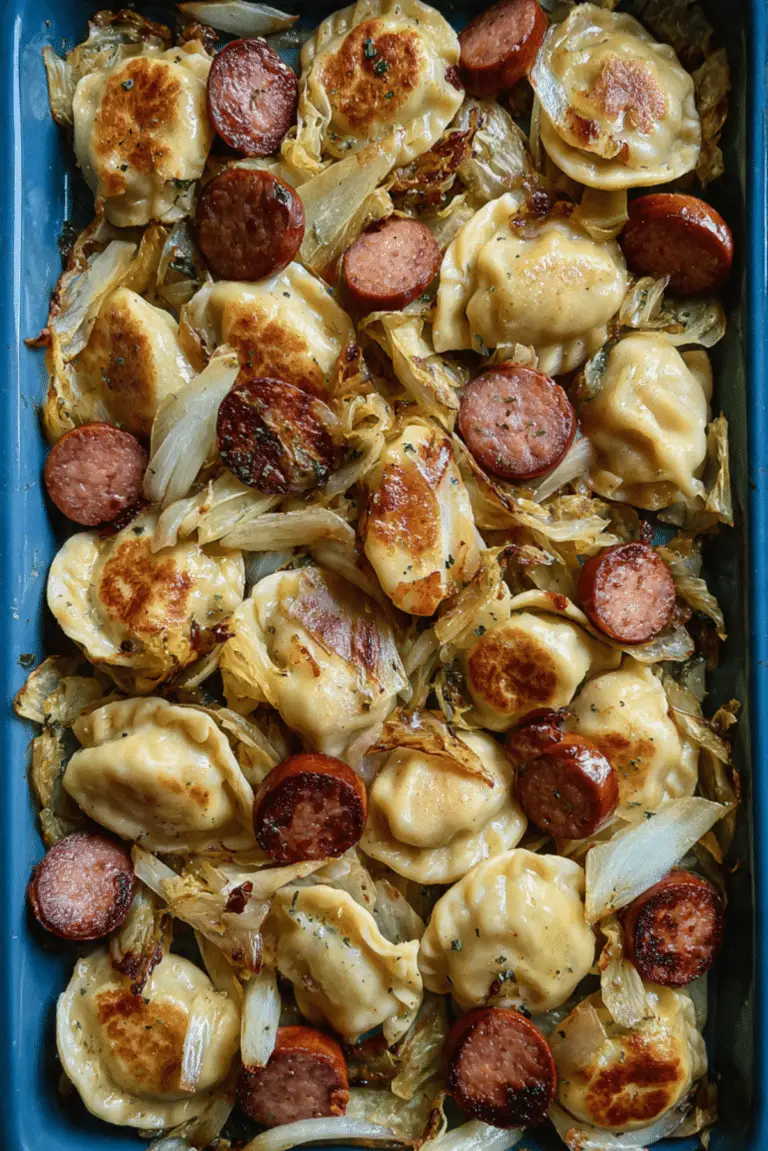 Sheet Pan Pierogies and Kielbasa