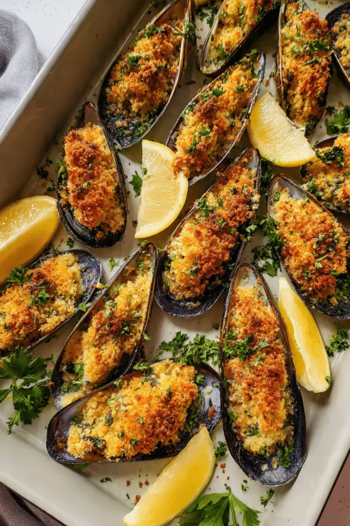 Stuffed Baked Mussels
