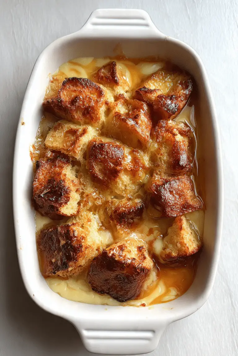 Classic Bread Pudding with Vanilla Custard
