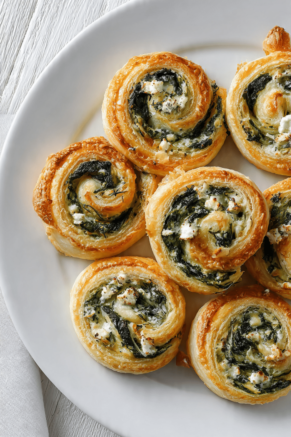 Puff Pastry Kale & Feta Pinwheels