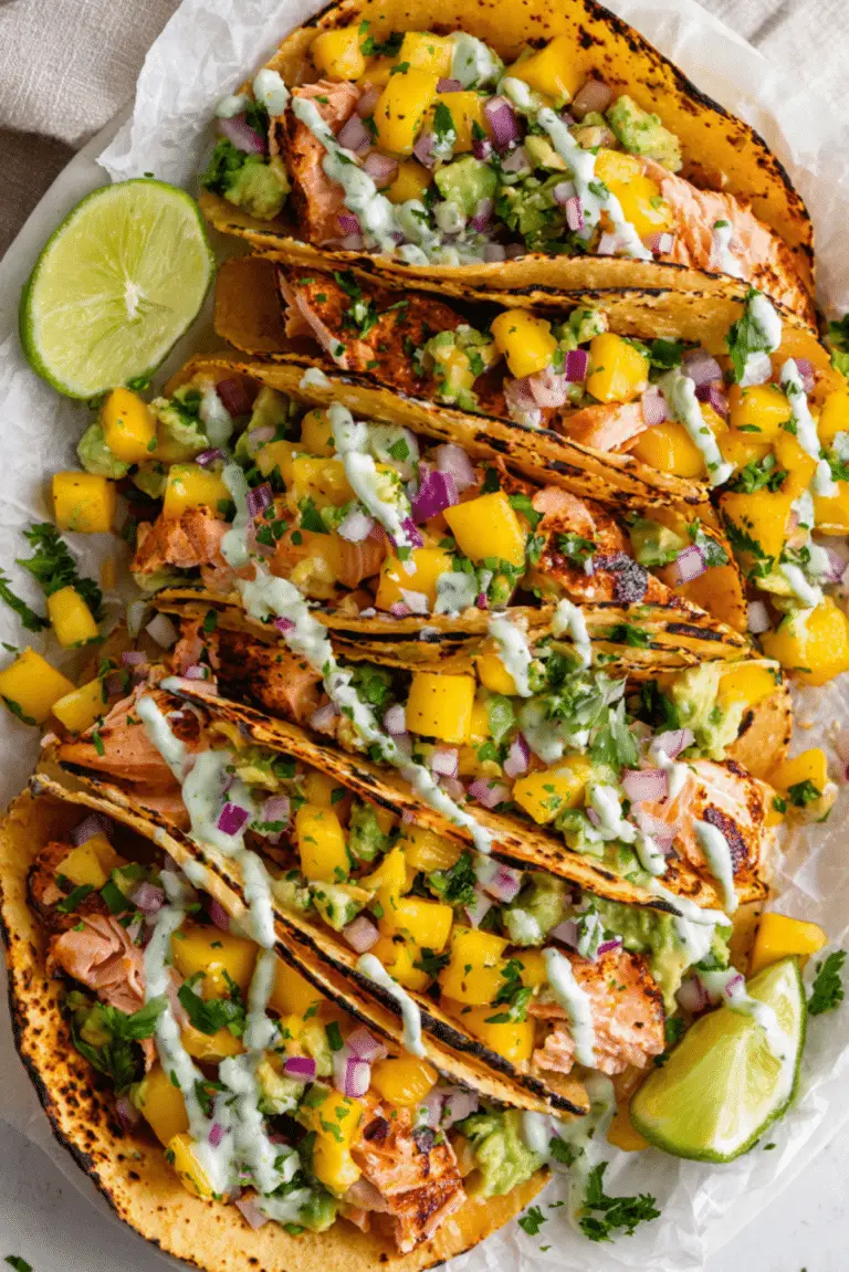 Salmon Tacos with Mango Corn Salsa