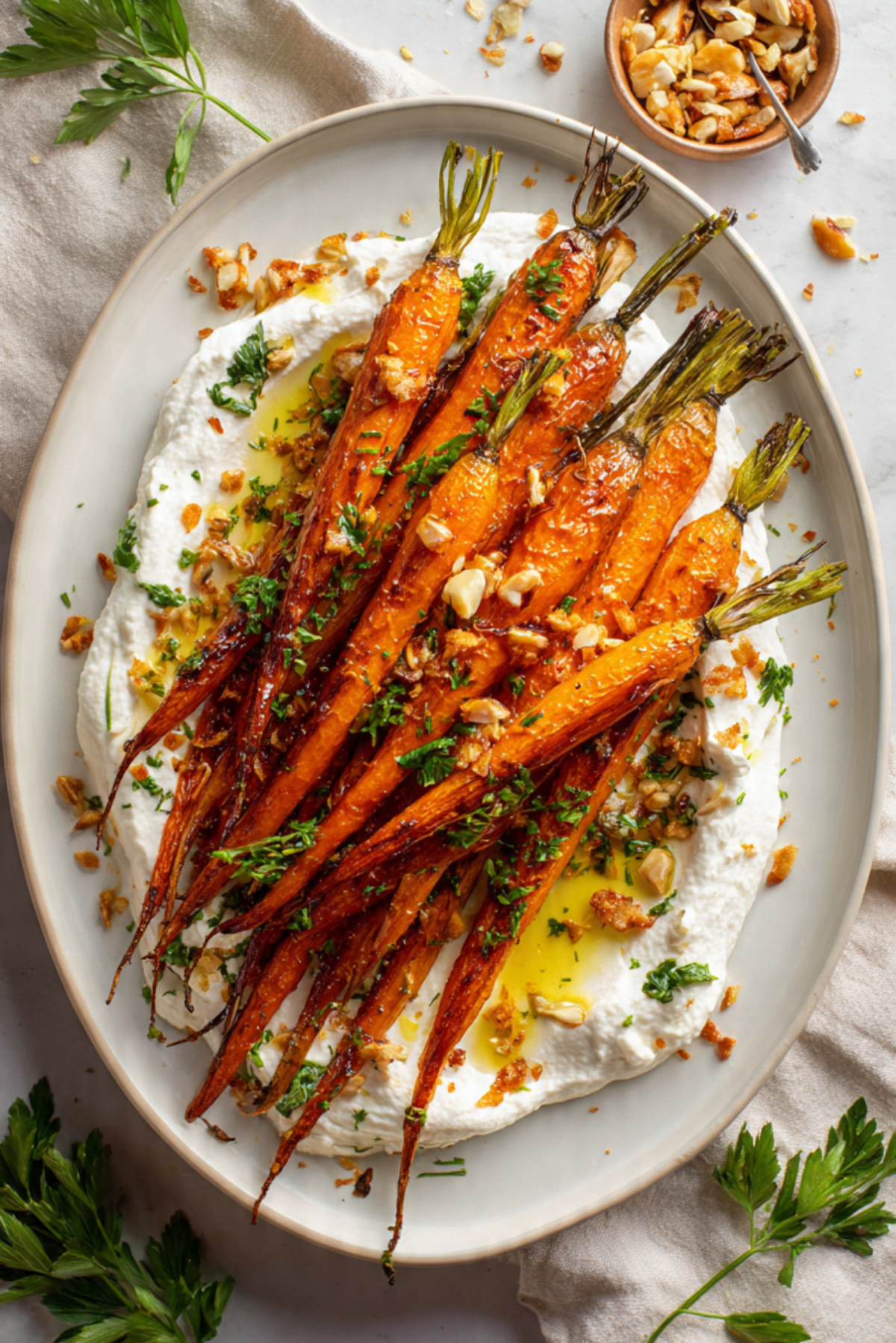 VIRAL SPICE ROASTED CARROTS WITH LEMONY WHIPPED FETA