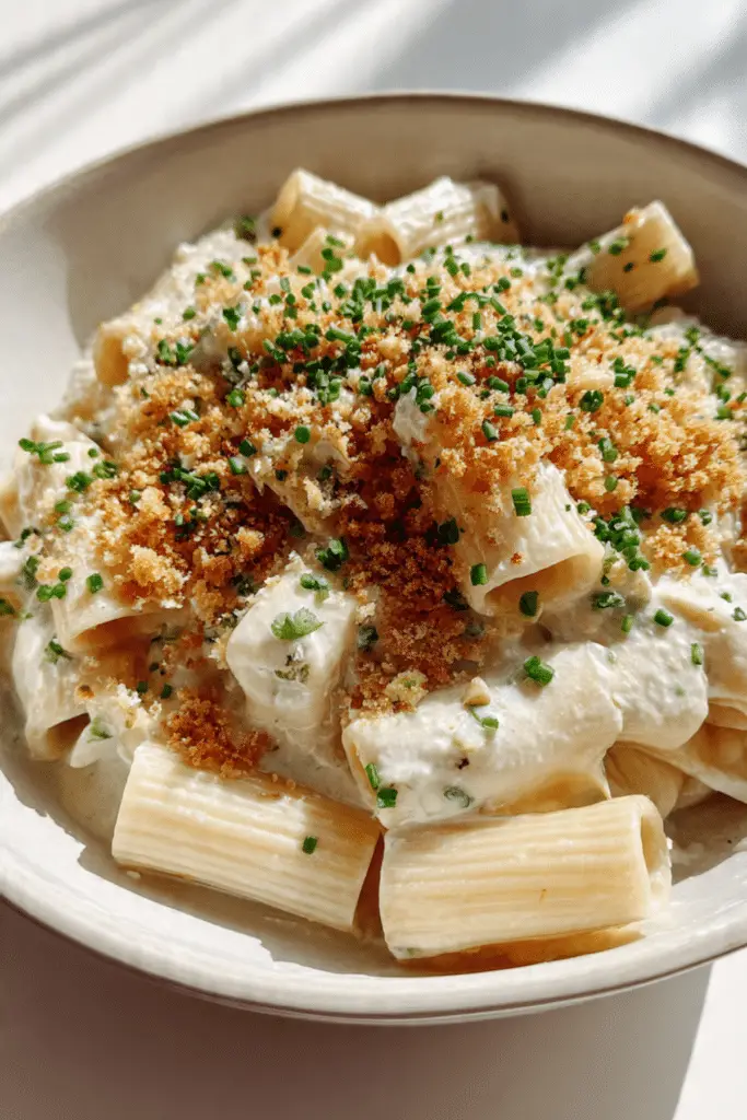 Creamy No-Cream Chickpea Rigatoni