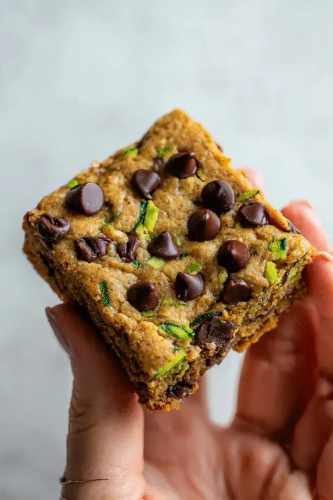Almond Butter Chocolate Chip Zucchini Bars