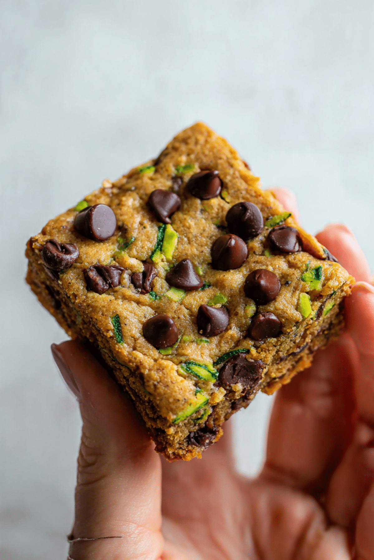 Almond Butter Chocolate Chip Zucchini Bars