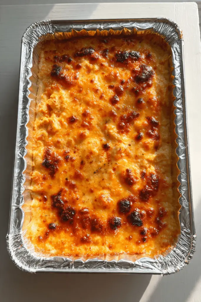 Baked Pimento Cheese Dip In Tin Foil Tray
