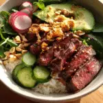 CRISPY ONION BBQ STEAK SALAD