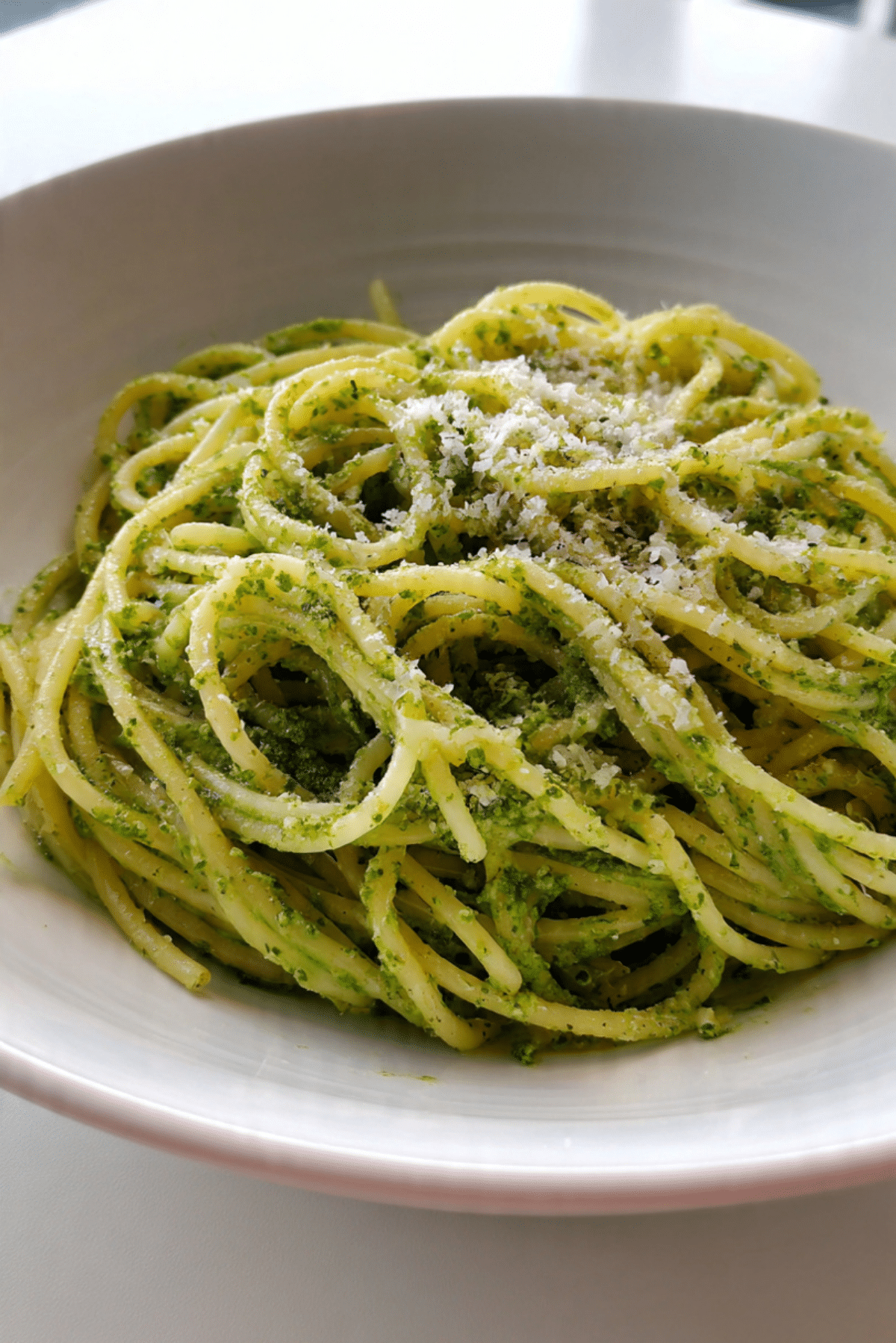 Green Angel Hair with Garlic Butter