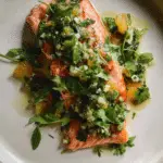 Slow Roasted Salmon with Citrus Salsa Verde