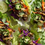 Steak Lettuce Wraps with Spicy Cashew Sauce