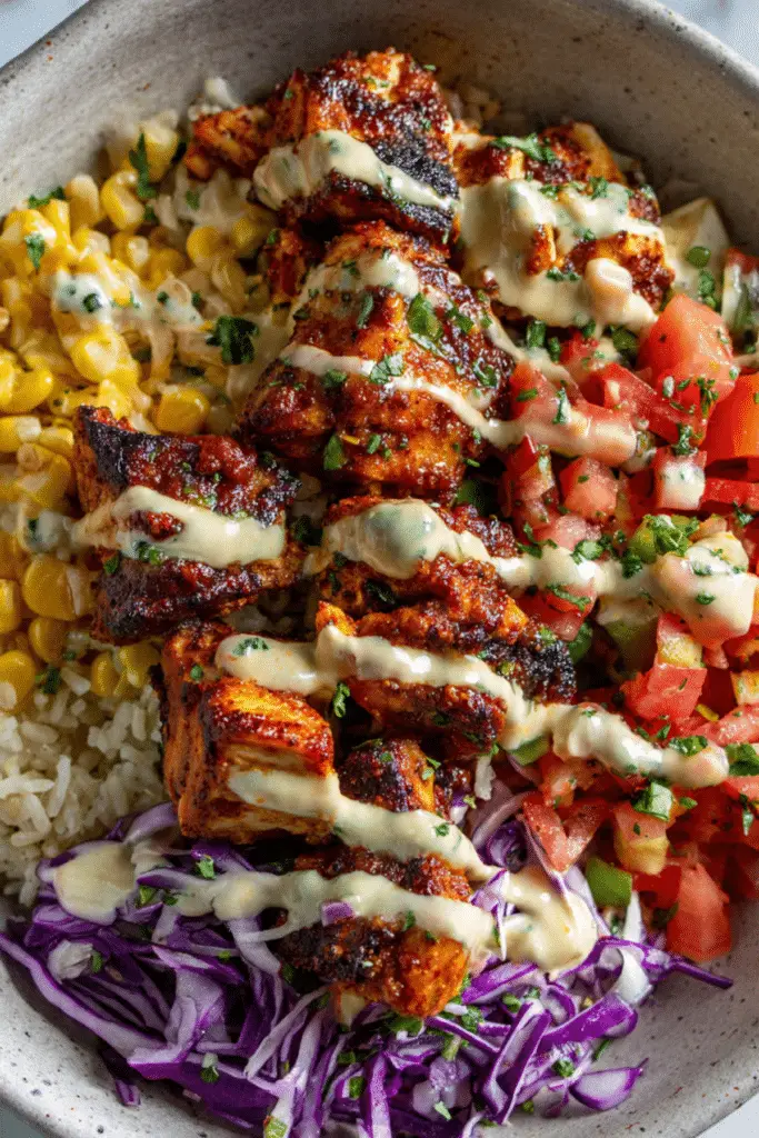 Crispy Peri Chicken Burrito Bowls