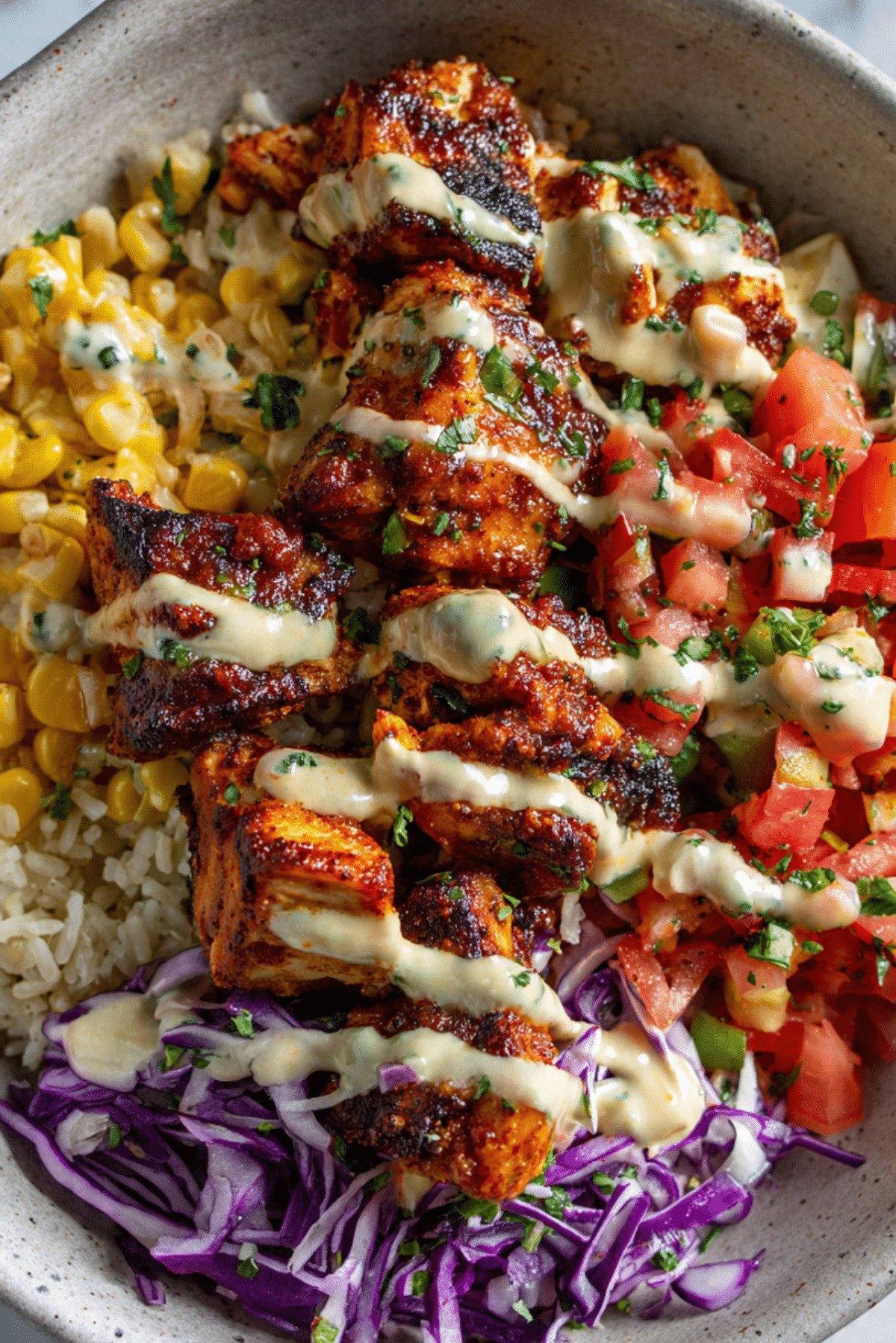 Crispy Peri Chicken Burrito Bowls