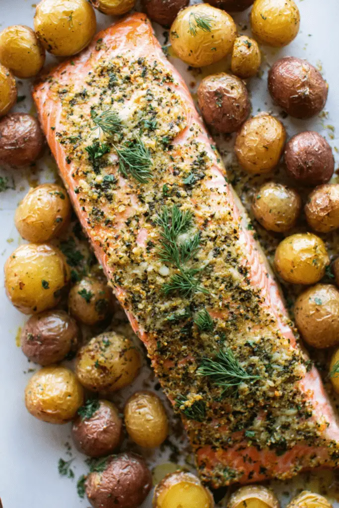Sheet Pan Salmon with Dill Potatoes