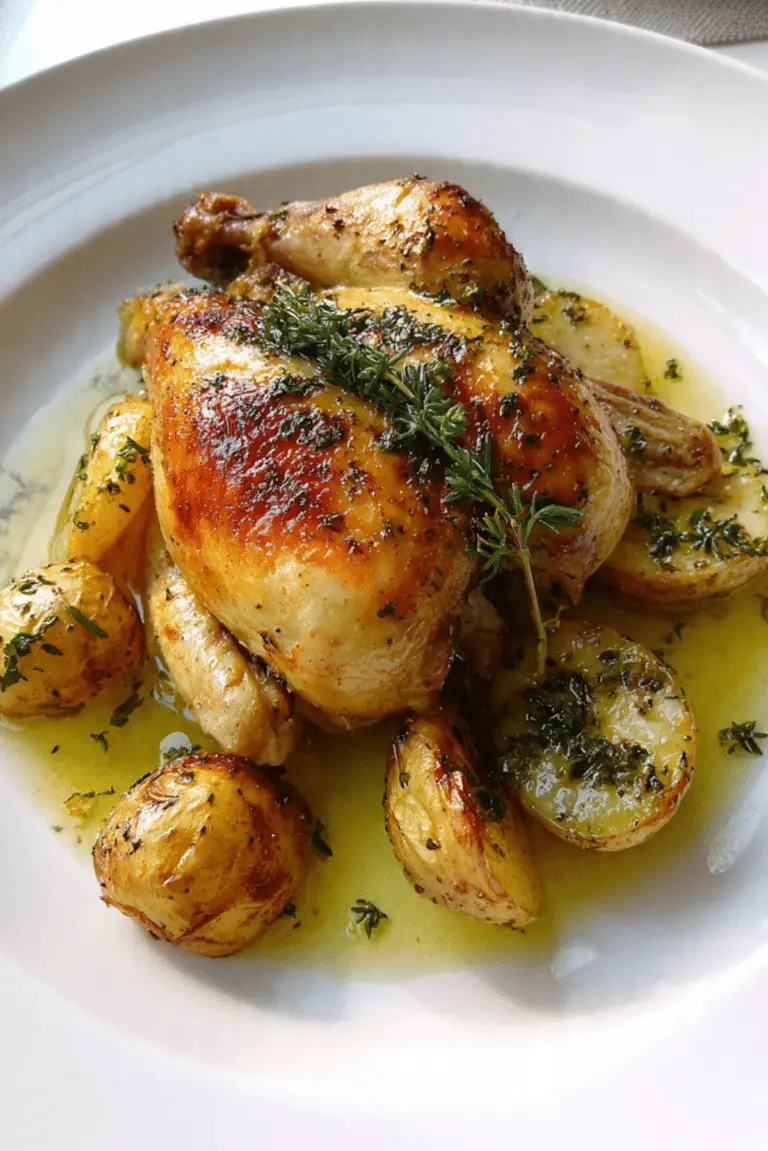 ONE PAN MEDITERRANEAN ROASTED CHICKEN & LEMONY POTATOES