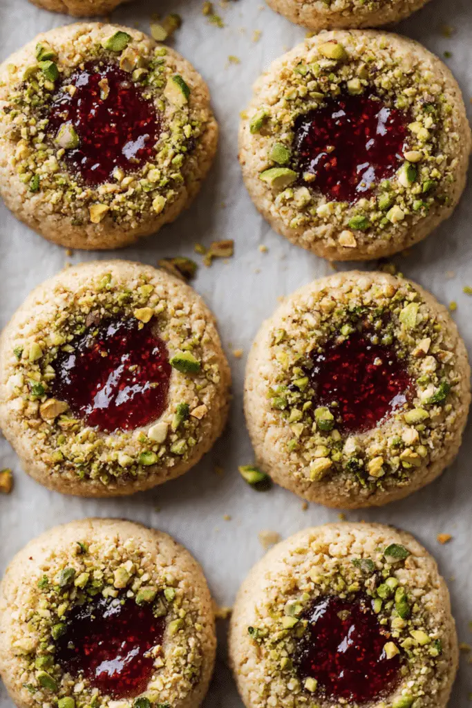 Pistachio Thumbprint Cookies