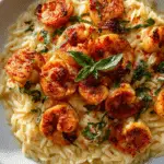 Spicy Southern Style Shrimp with Lemon Basil Orzo