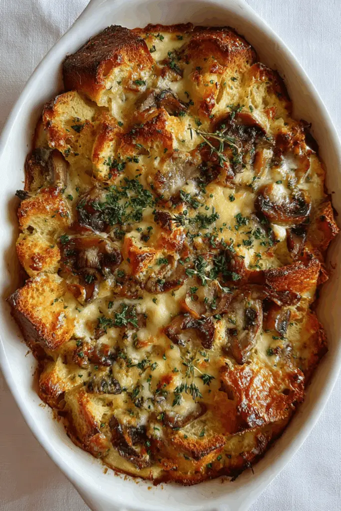 GARLIC & HERB MUSHROOM STRATA