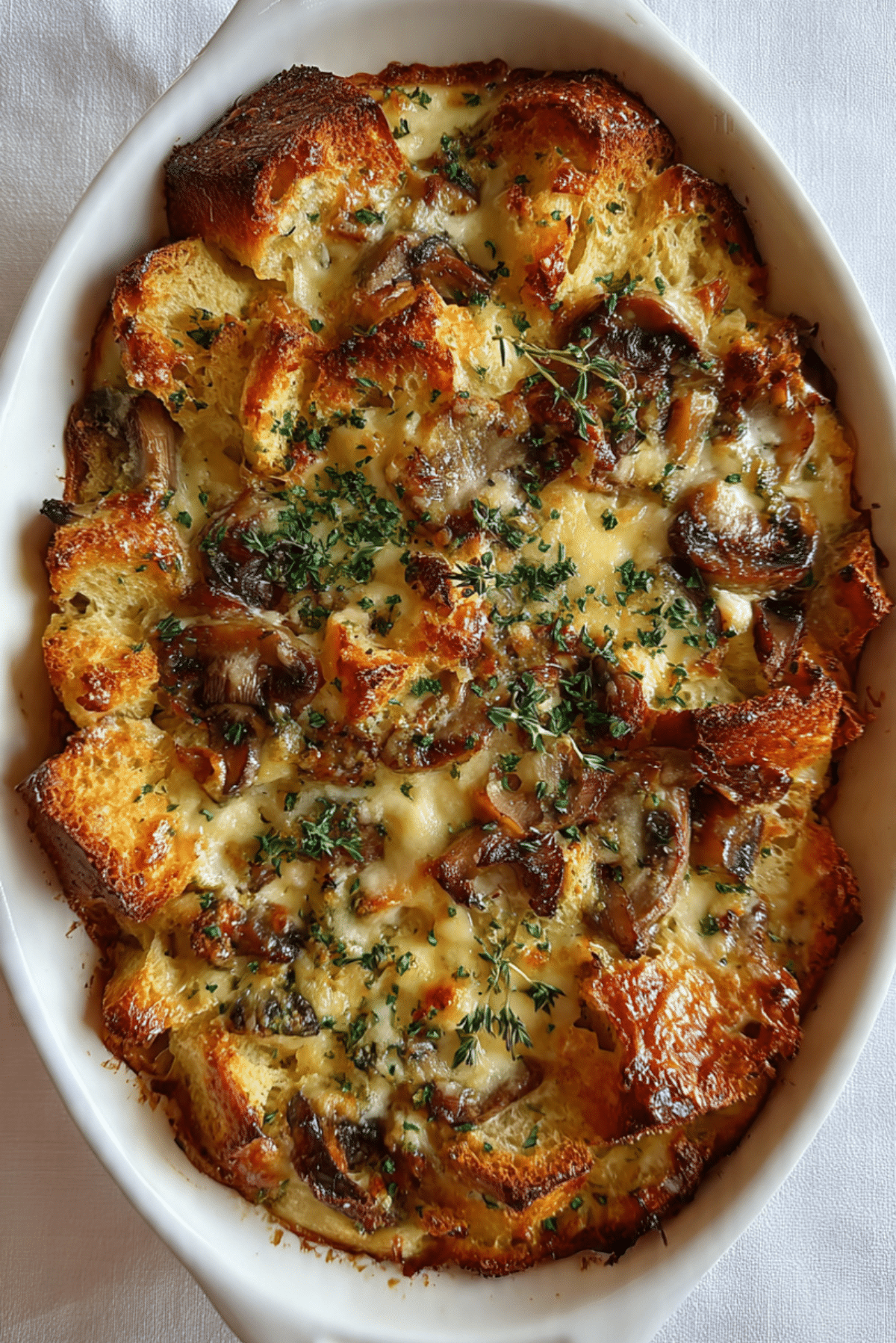 GARLIC & HERB MUSHROOM STRATA