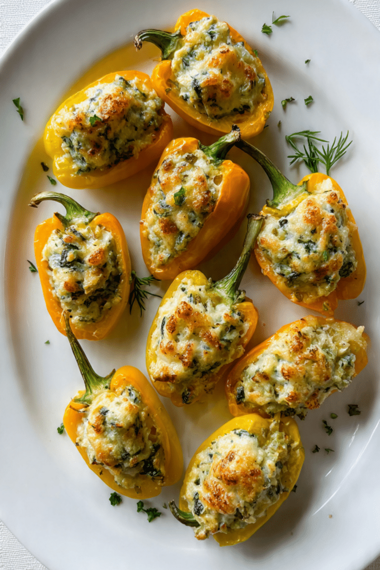 Spinach and Artichoke Stuffed Mini Peppers