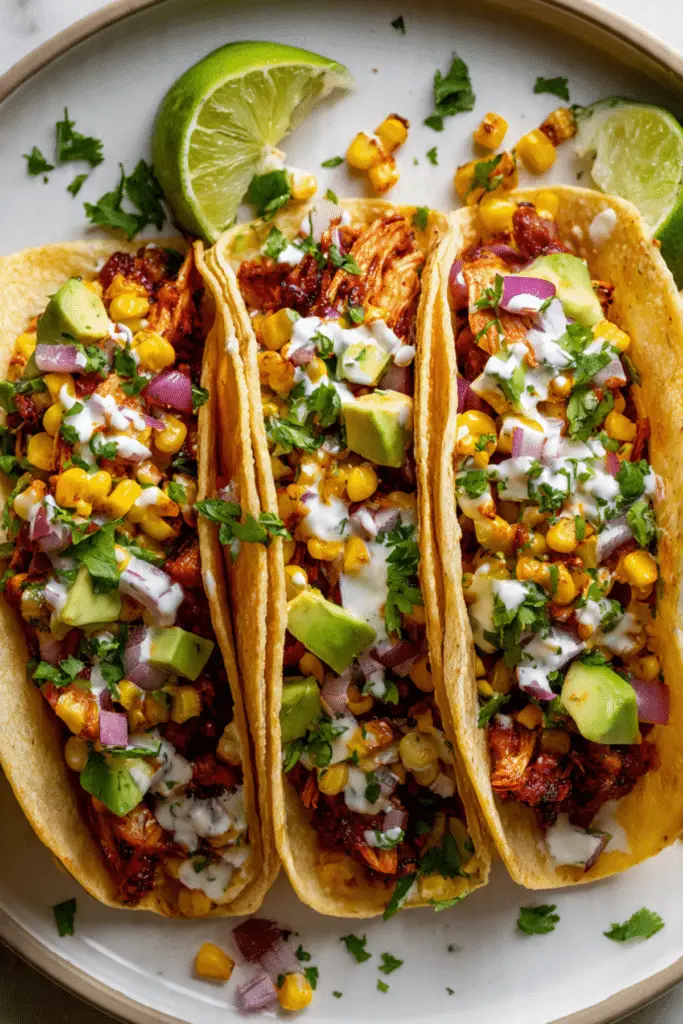 Chipotle Chicken Tacos with Corn Salsa Recipe