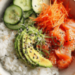 Lemon Garlic Salmon Rice Bowls