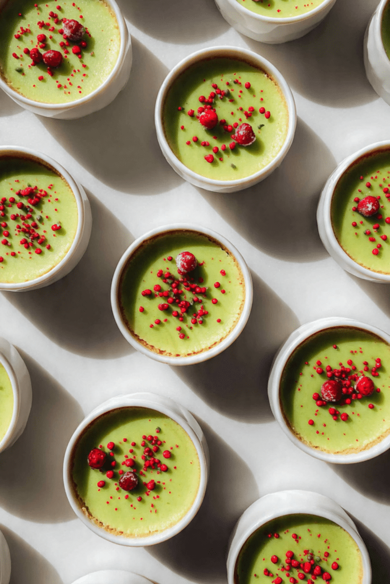 Grinch Mini Cheesecakes