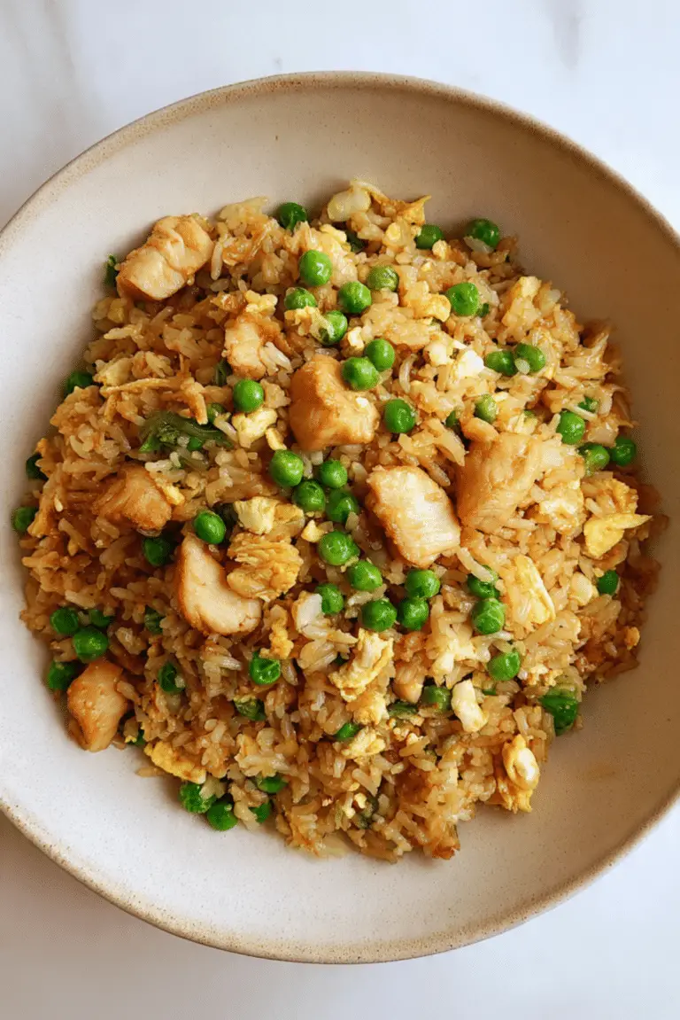 Honey Garlic Chicken Fried Rice with Peas