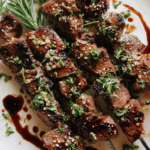Rosemary Steak Skewers with Balsamic Glaze