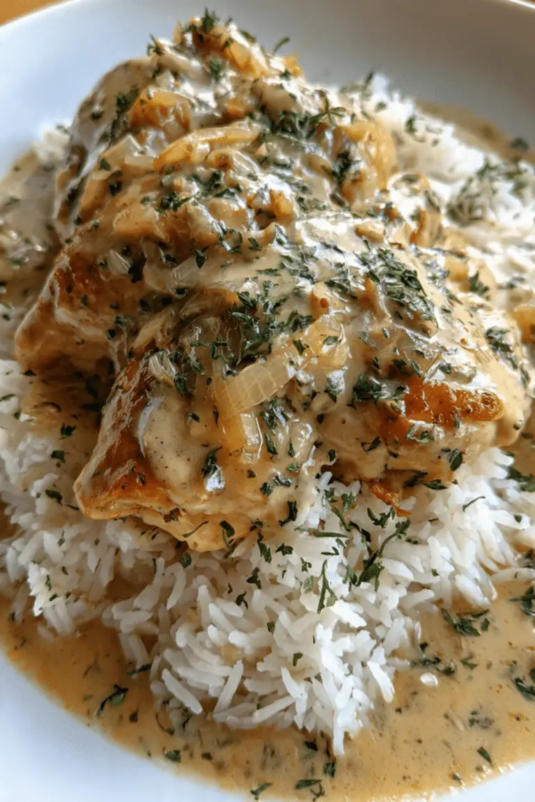 Smothered Chicken and Rice Delight