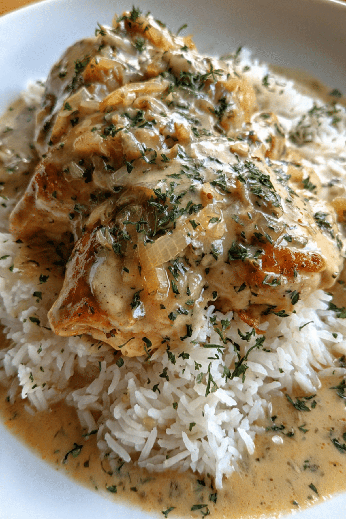 Smothered Chicken and Rice Delight