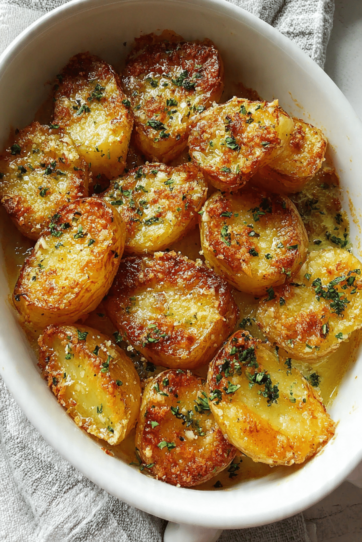 Parmesan Potatoes with Garlic Butter Delight