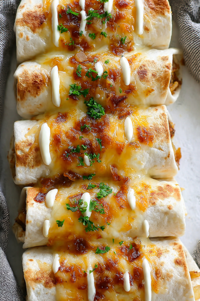 Cheesy Potato Burritos with Crispy Tater Tots