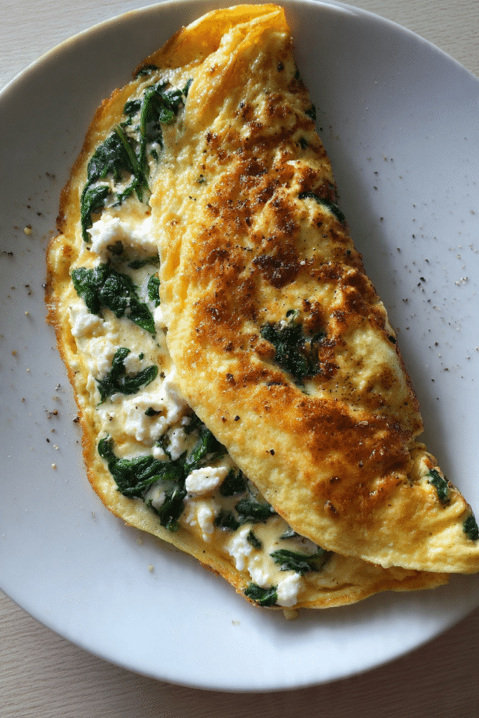 Spinach Feta Omelette Recipe