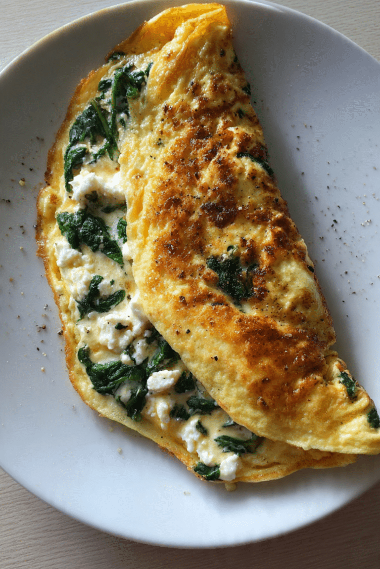 Spinach Feta Omelette Recipe